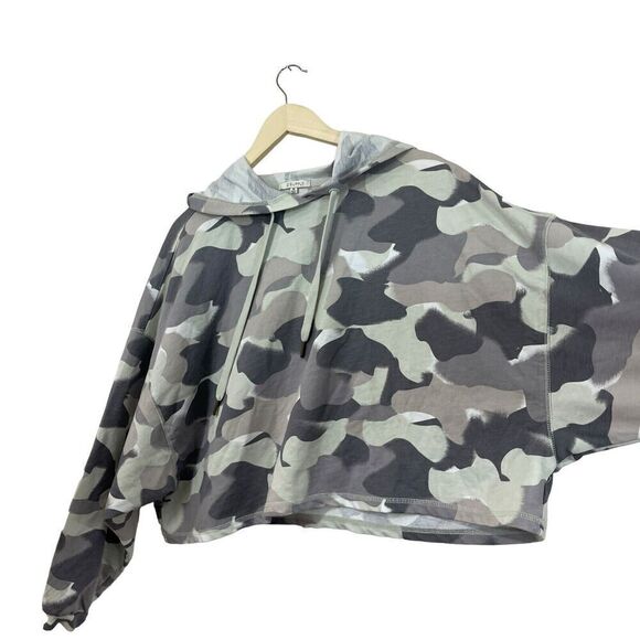 Z Supply Medium Rowan Camo Hoodie Crop Camoflauge Cotton Blend Womens - Picture 11 of 16